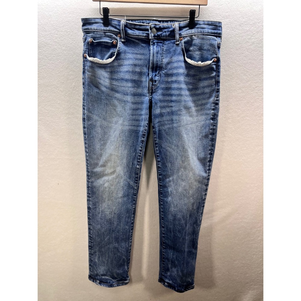 American Eagle Airflex Original Straight Leg Jeans Mens 34/30 Blue Denim 3187